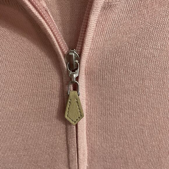 Neiman Marcus Womens XXL Silk Cashmere Mock Neck Sweater Pink 1/4 Zip Long Slv - Picture 10 of 10